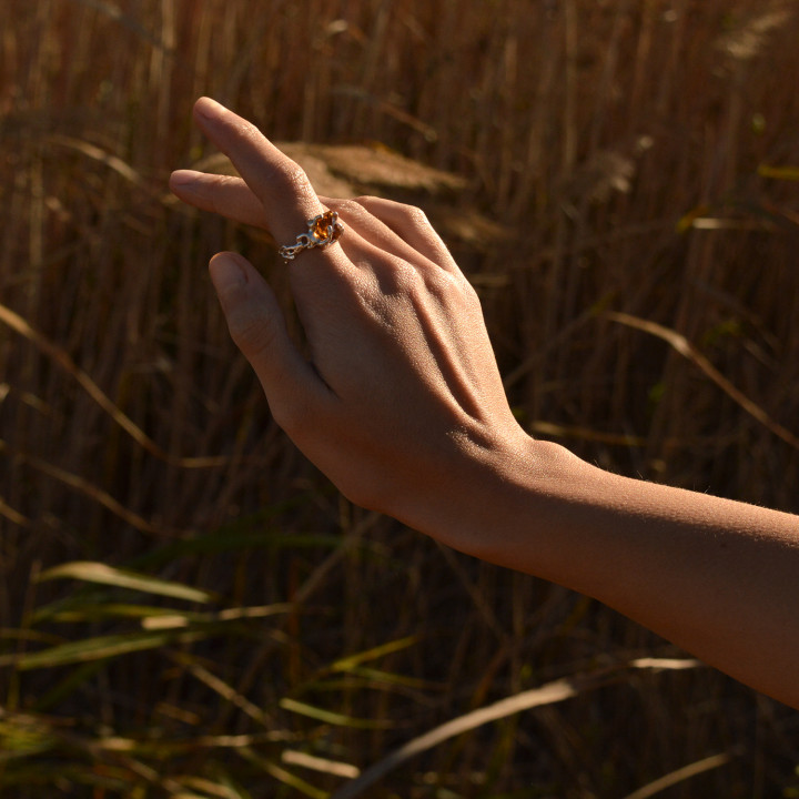 Citrine Quartz Aquatic Δαχτυλίδι