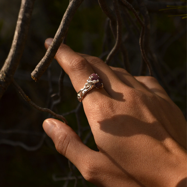 Ρουμπίνι Ακατέργαστο II Δαχτυλίδι