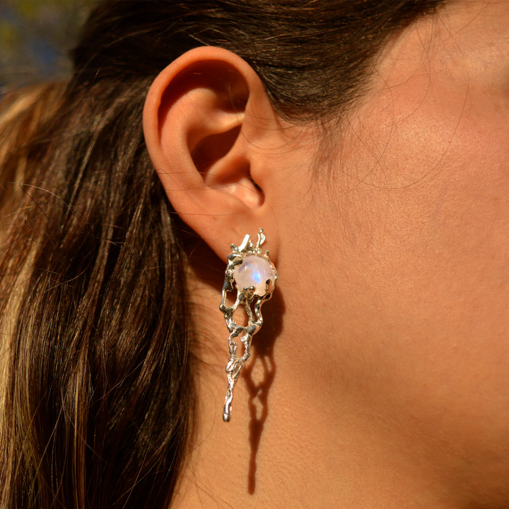 Aurora I Moonstone Earrings
