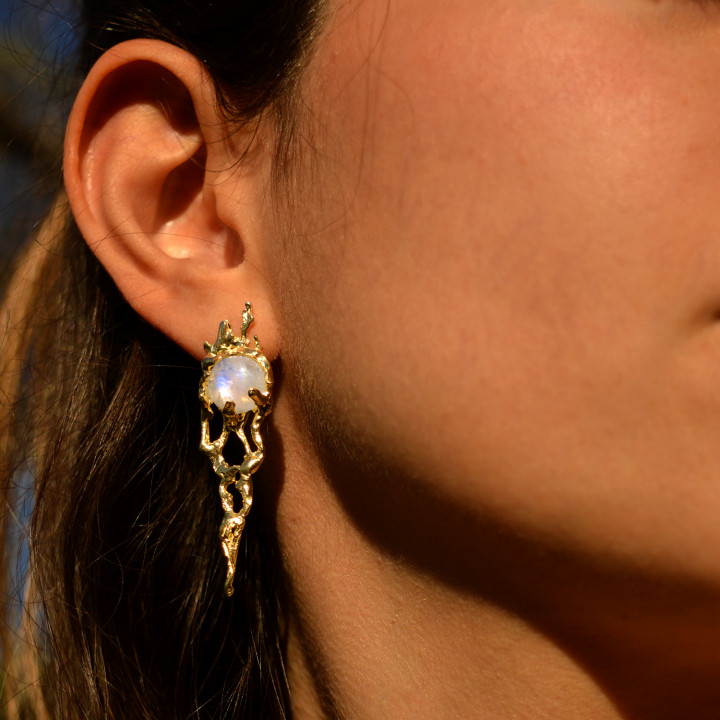 Aurora I Moonstone Earrings