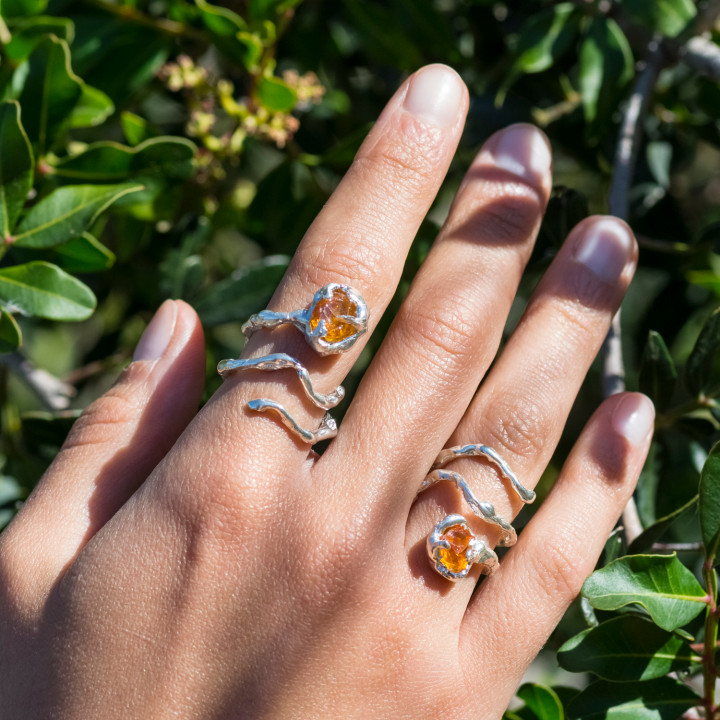 Citrine Quartz V Ring