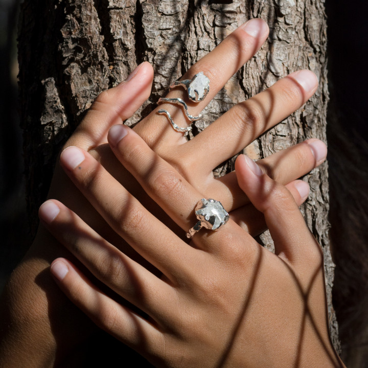 Herkimer Diamond V Ring
