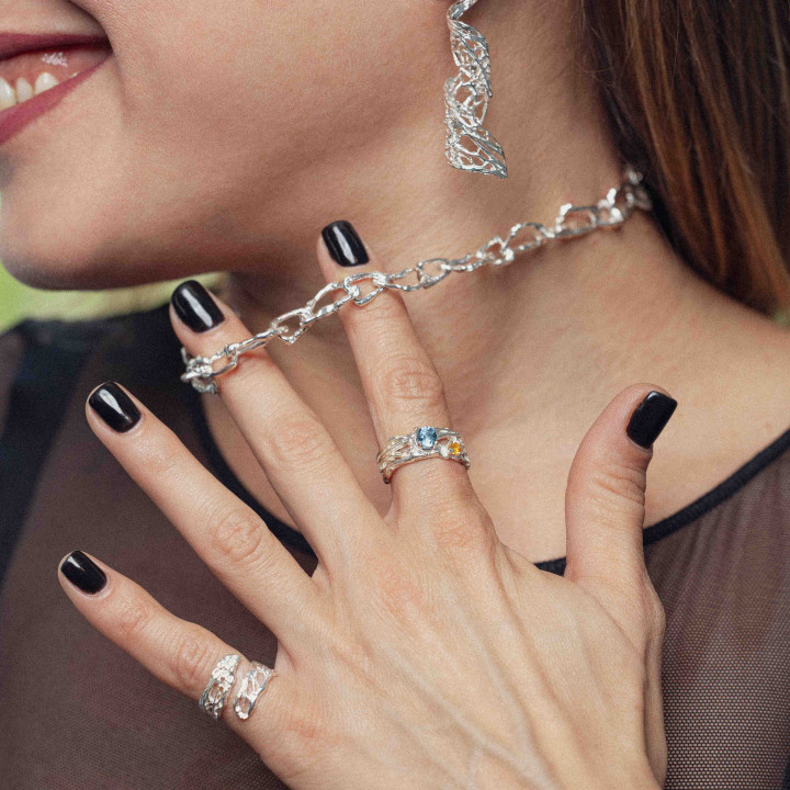 Blue Topaz Coral Δαχτυλίδι