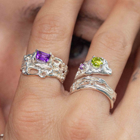 Amethyst Guardian Coral Δαχτυλίδι